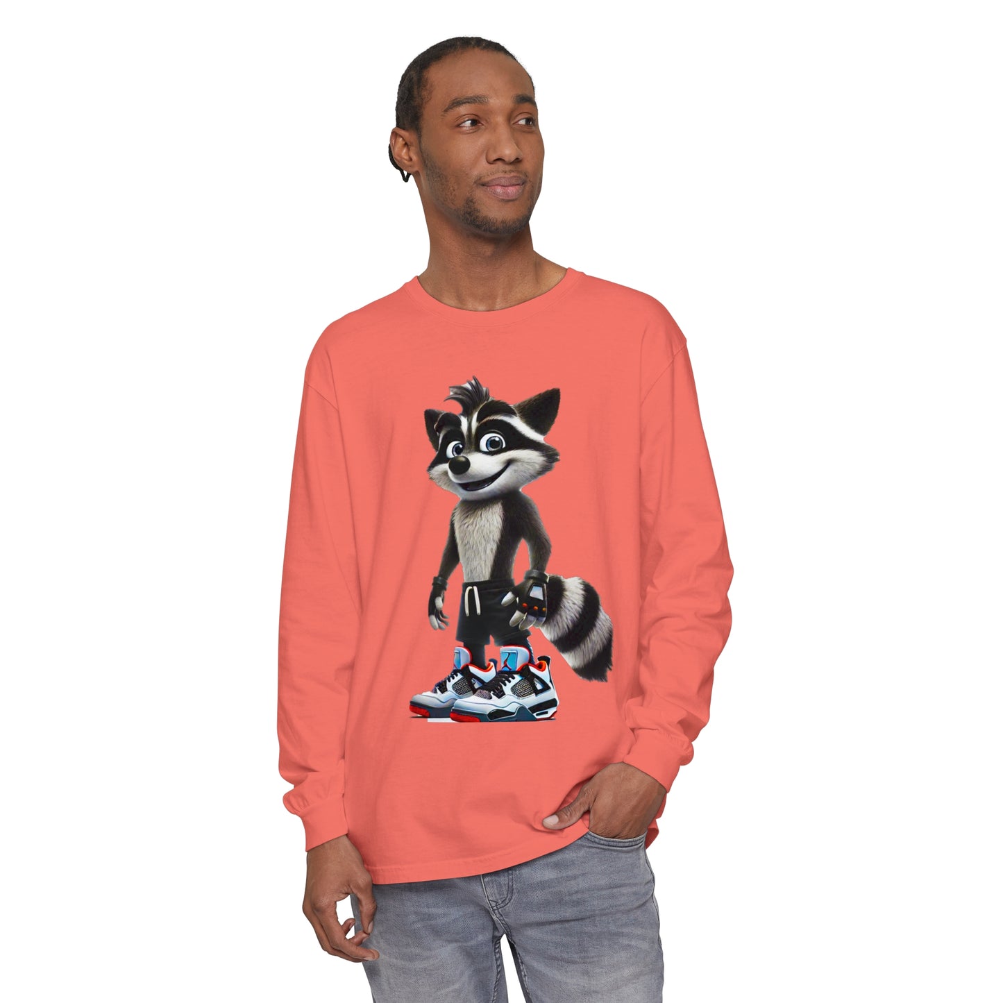 Trash Pandacoot Garment-dyed Long Sleeve T-Shirt